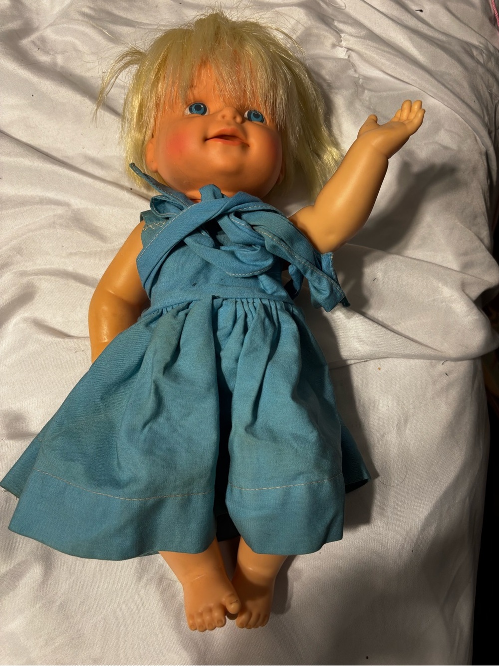 Vintage 1965 Mattel Cute Cheerful Tearful 13" Blonde Doll